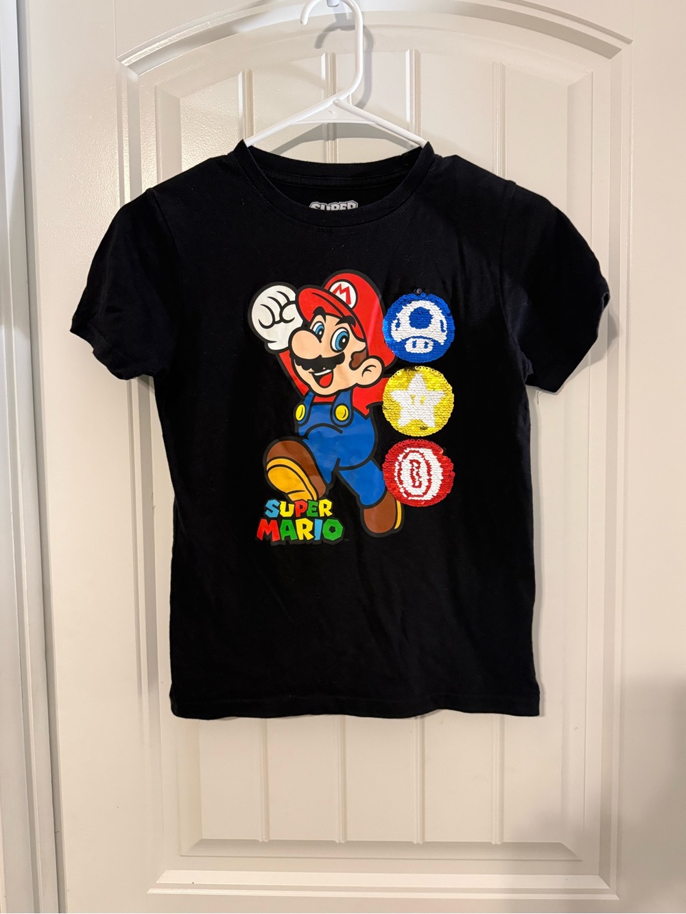 Nintendo Super Mario Sequin Graphic Tee with Sequins